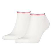 Tommy Men Uni TJ Iconic Sneaker Sock Strømper 2P Hvit bomull Str 43/46