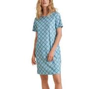 Calida Daylight Dreams Short Sleeved Nightdress Blå Mønster bomull Med...