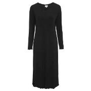 Damella Bamboo Plain Long Sleeve Nightdress Svart Bambus Large Dame