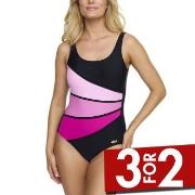 Damella Laura Chlorine Resistant Swimsuit Svart/Rosa 46 Dame