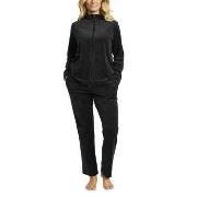 Damella Velour Plain Suit Svart X-Large Dame