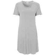 Damella Bamboo Plain Short Sleeve Nightdress Lysgrå Bambus Medium Dame