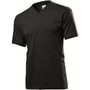 Stedman Classic V-Neck Men T-shirt Svart bomull 3XL Herre