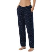 Schiesser Mix and Relax Jersey Long Lounge Pants Blå Mønster bomull 46...