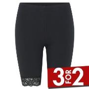 Decoy Mid-length Capri Leggings With Lace Svart økologisk bomull Small...