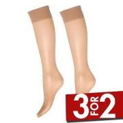 Decoy Strømper 2P Soft Lux 15 DEN Knee-high Socks Beige polyamid One S...