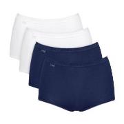 Sloggi Truser 4P Basic Plus Maxi Panty Hvit/Marine bomull 38 Dame