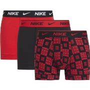 Nike 9P Everyday Cotton Stretch Trunks Rød/Svart bomull Large Herre