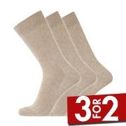 Dovre Strømper 3P Cotton No-Elastic Socks Beige Str 40/45 Herre