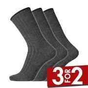 Dovre Strømper 3P Wool No-Elastic Socks Mørkgrå  Str 45/48 Herre