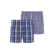 Jockey 2P Woven Boxer Shorts 3XL-6XL Marine Rutete bomull 3XL Herre