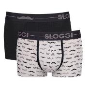 Sloggi 6P Men GO Movember Hipster Svart/Hvit bomull Medium Herre