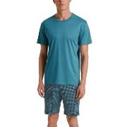 Calida Relax Streamline 2 Short Pyjamas Blå/Blå bomull Medium Herre