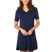 Lady Avenue Bamboo Nightdress SS Marine Bambus Small Dame