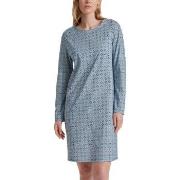 Calida Nights Long Arm Sleepshirt Lysblå m Mønst bomull X-Large Dame