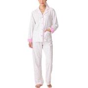 PJ Salvage Long Sleeve Flannel Pyjama Hvit/Rosa bomull X-Small Dame