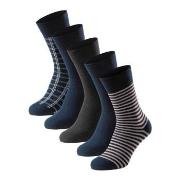 Schiesser Strømper 5P Men Blue Bird Socks Svart/Blå Str 39/42 Herre