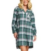 Damella Flannel Nightshirt Grønn Mønster bomull Large Dame