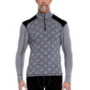 Dovre Half Zip Jacquard Baselayer Grønn Mønster ull Small Herre