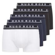 BOSS 5P Cotton Boxer Trunks A Svart/Blå bomull Large Herre