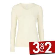 Damella Wool Long Sleeve Top Benhvit merinoull XX-Large Dame