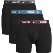 Nike 3P Everyday Cotton Boxer Svart/Vinrød bomull Medium Herre