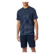 Schiesser Casual Essentials Short Sleeve Pyjama Mørkblå bomull Small H...
