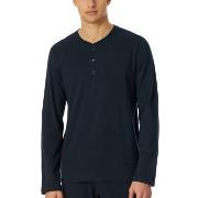 Schiesser Mix and Relax Long Shirt Button Placket Mørkblå bomull 3XL H...