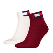 Tommy Men Uni Flag Quarter Sock Strømper 2P Hvit/Rød Str 39/42