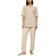 Triumph Endless Comfort Long Sleeve Pyjama Krem 38 Dame