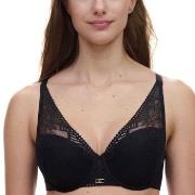 Chantelle BH Origins Lace Lightweight Plunge Bra Svart nylon F 80 Dame
