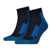 Puma Strømper 2P BWT Cushioned Quarter Sock Blå Str 39/42