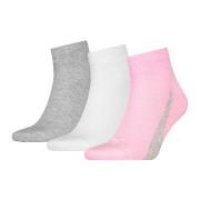 Puma Strømper 3P Lifestyle Quarter Socks Rosa/Grå Str 39/42