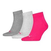 Puma Strømper 3P Quarter Socks Rosa Str 39/42