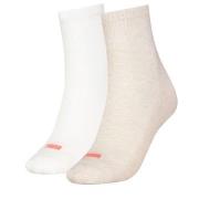 Puma Strømper 2P Women Heart Logo Short Crew Socks Vanilje/Hvit Str 39...