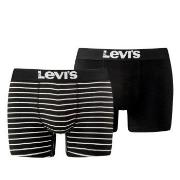 Levis 2P Base Stripe Boxer Svart/Hvit bomull Medium Herre