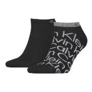 Calvin Klein Strømper 2P All Over Print Sneaker Sock Svart Str 43/46 H...