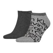 Calvin Klein Strømper 2P All Over Print Sneaker Sock Grå Str 43/46 Her...