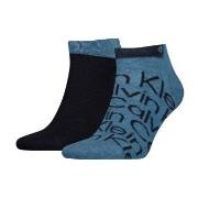 Calvin Klein Strømper 2P All Over Print Sneaker Sock Jeansblå Str 43/4...