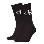 Calvin Klein Strømper 2P Monogram Crew Socks Svart Str 39/42 Herre