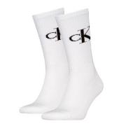 Calvin Klein Strømper 2P Monogram Crew Socks Hvit Str 43/46 Herre