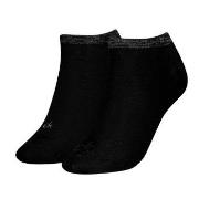 Calvin Klein Strømper 2P Shiny Logo Sneaker Socks Svart Str 35/38 Dame