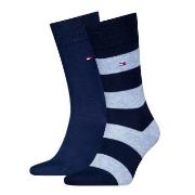 Tommy Hilfiger Strømper 2P Men Rugby Sock Blå/Lysblå Str 39/42 Herre