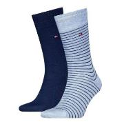 Tommy Hilfiger Strømper 2P Men Sock Stripe Blå/Lysblå Str 47/49 Herre