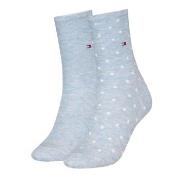 Tommy Hilfiger Strømper 2P Women Dot Sock Lysblå Str 35/38 Dame