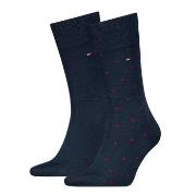 Tommy Hilfiger Strømper 2P Men Dot Socks Mørkblå Str 39/42 Herre