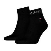 Tommy Hilfiger Strømper 2P Men Tab Quarter Socks Svart Str 43/46 Herre