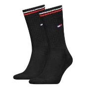 Tommy Uni TJ Iconic Crew Socks Strømper 2P Svart Str 39/42