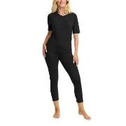 Damella Bamboo Short Sleeve Pyjamas Svart Bambus Small Dame