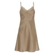 Damella Woven Silk Plain Lace Nightdress Nougat silke X-Small Dame